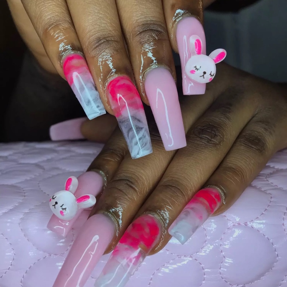 Bunny nail charms
